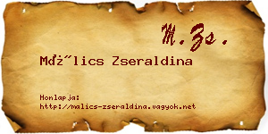 Málics Zseraldina névjegykártya